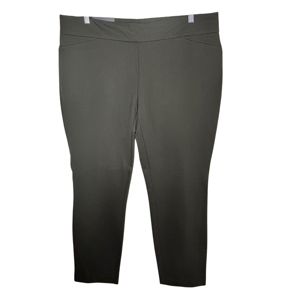 Dalia Womens XXL Olive Green Slim Leg Pull On Dress Pants work casual NWT